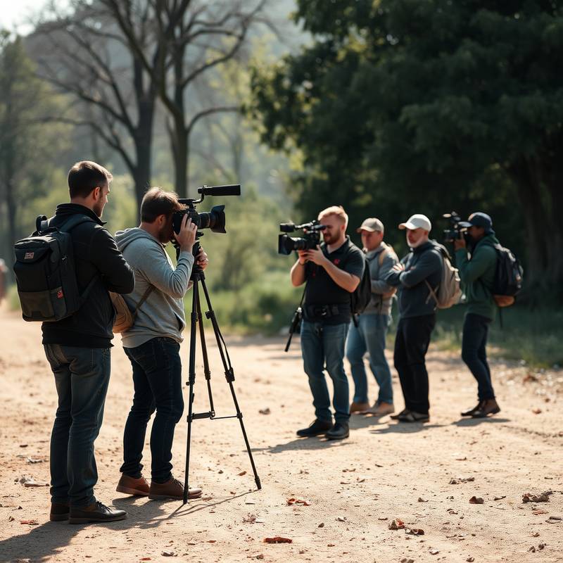 Filming on location